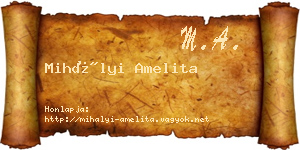 Mihályi Amelita névjegykártya